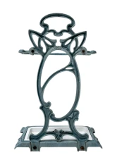 Art Nouveau Enameled Iron Umbrella Stand, 1900s